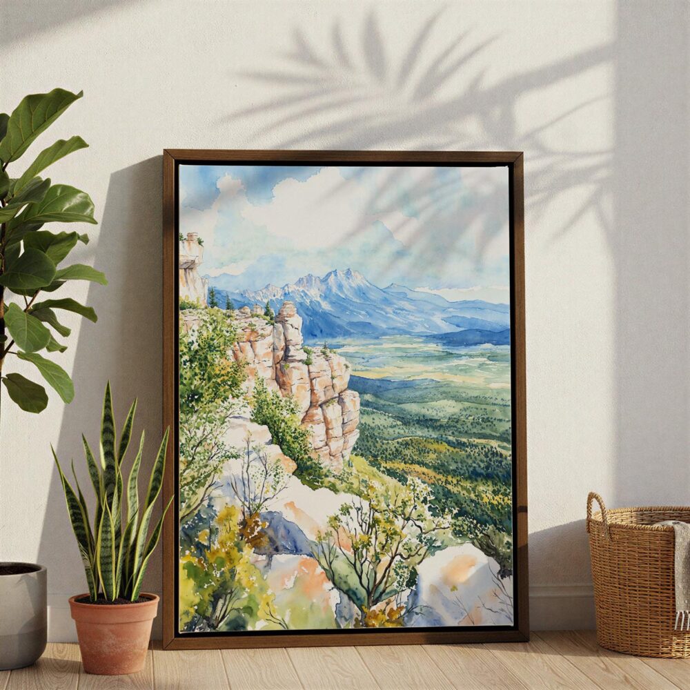 03 - Great Basin Watercolor Canvas Print with Brown Floater Frame - Standing on Floor - Vertical.jpg 03 - Great Basin Watercolor Canvas Print with Brown Floater Frame - Standing on Floor - Vertical.jpg