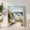 03 - Iguazu Falls watercolor Canvas Print with White Floater Frame - Standing on Floor - Vertical.jpg