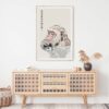 03 - Japanese Macaque in Onsen Vintage Illustration - 明日は明日の風が吹 - Tomorrow’s wind will blow tomorrow. Art Print Hanging above Shelf - Vertical.jpg