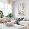 03 - Large Cute Frog in Japanese Bathtub Illustration - 井の中の蛙大海を知らず Art Print with Wood Frame in Boho Living Room - Vertical.jpg