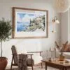 03 - Large House by Lake Garda Watercolor - Horizontal Art Print in Boho Living Room with vintage Wood frame.jpg