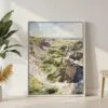 03 - Theodore Roosevelt National Park Watercolor Canvas Print with White Floater Frame - Standing on Floor - Vertical.jpg