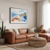 04 - 01 - Framed Lake Como Watercolor - Horizontal Canvas Print - Boho Living Room.jpg