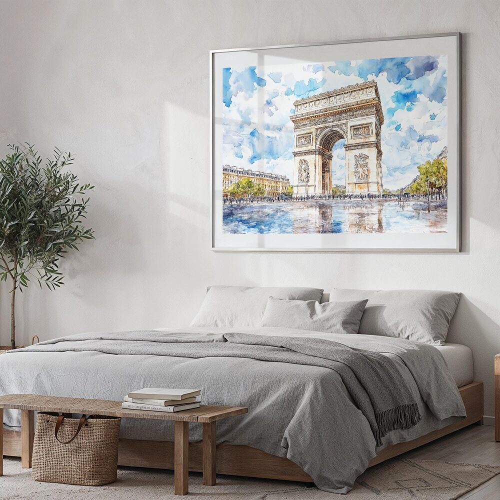 04 - 04 - Arc De Triomphe Watercolor - Horizontal Art - Digital Download - Bedroom.jpg 04 - 04 - Arc De Triomphe Watercolor - Horizontal Art - Digital Download - Bedroom.jpg