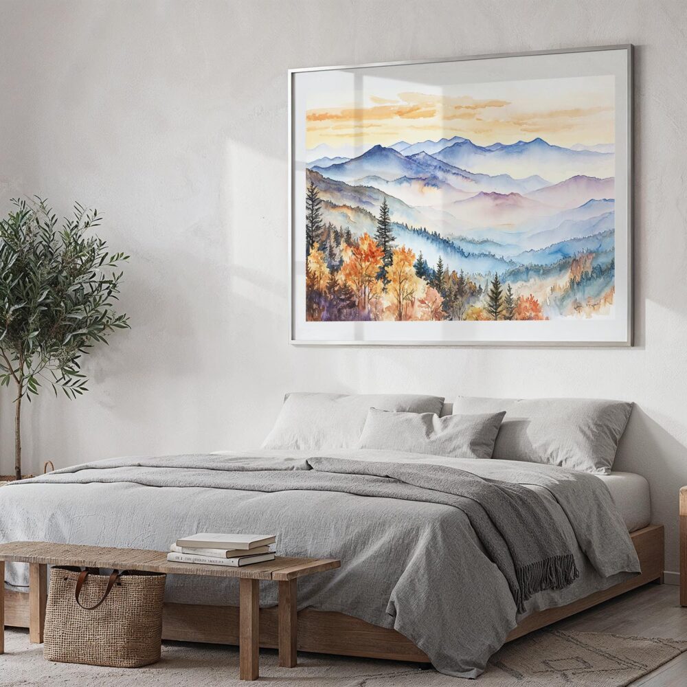 04 - 04 - Blue Ridge Mountains Watercolor - Horizontal Art - Digital Download - Bedroom.jpg 04 - 04 - Blue Ridge Mountains Watercolor - Horizontal Art - Digital Download - Bedroom.jpg