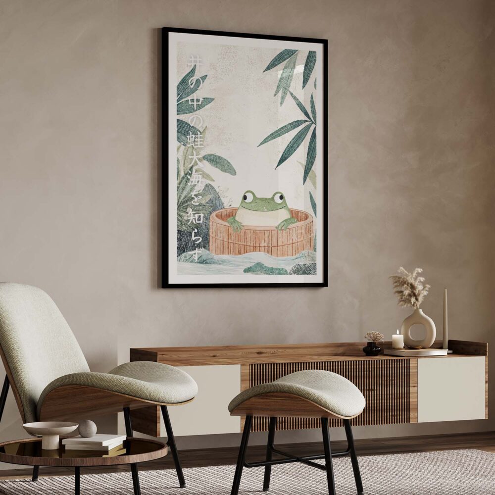 04 - 04 - Cute Frog in Japanese Bathtub Illustration - 井の中の蛙大海を知らず Art - Digital Download - Japandi.jpg 04 - 04 - Cute Frog in Japanese Bathtub Illustration - 井の中の蛙大海を知らず Art - Digital Download - Japandi.jpg
