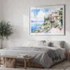 04 - 04 - House by Lake Garda Watercolor - Horizontal Art - Digital Download - Bedroom.jpg