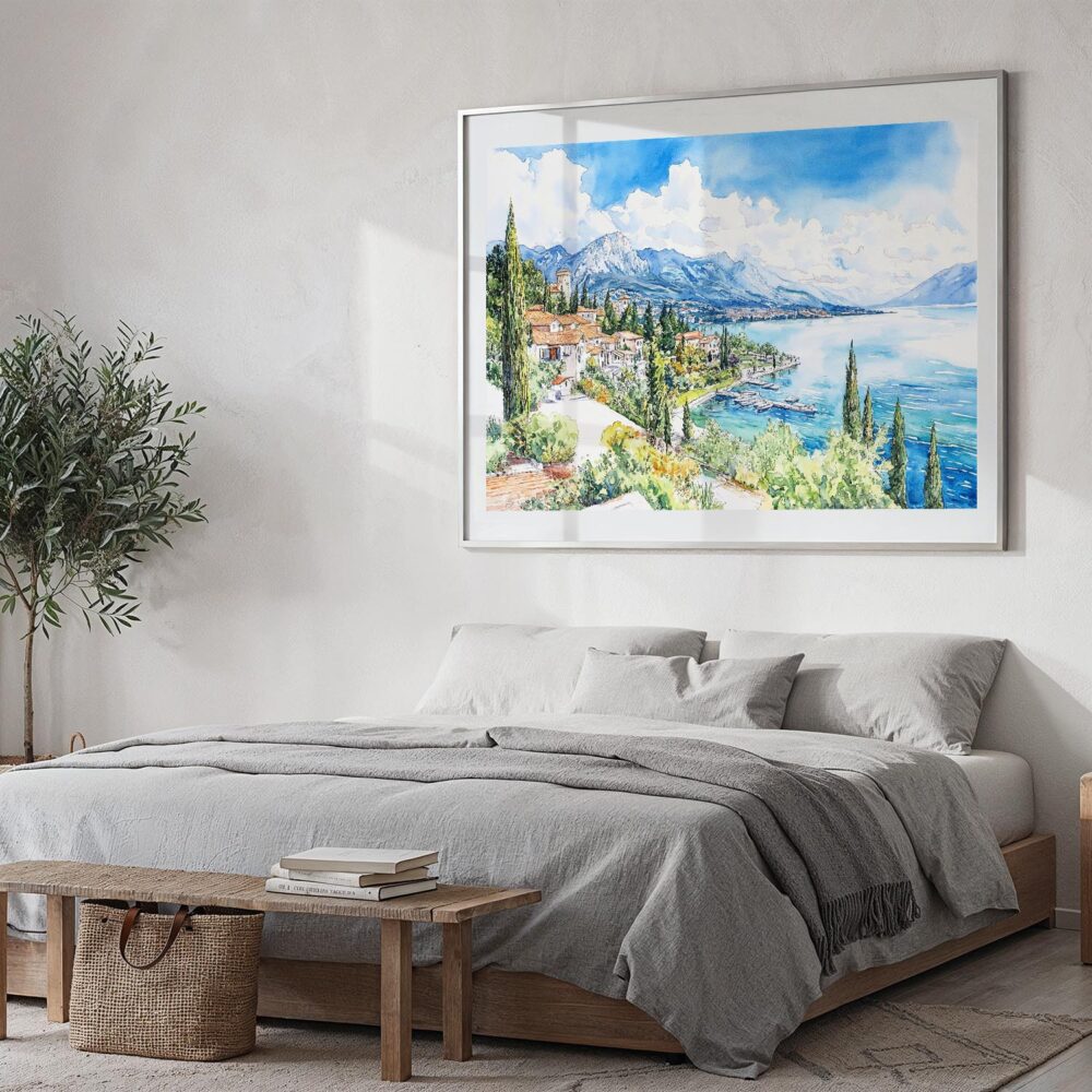04 - 04 - Lake Garda in Italy Watercolor - Horizontal Art - Digital Download - Bedroom.jpg 04 - 04 - Lake Garda in Italy Watercolor - Horizontal Art - Digital Download - Bedroom.jpg