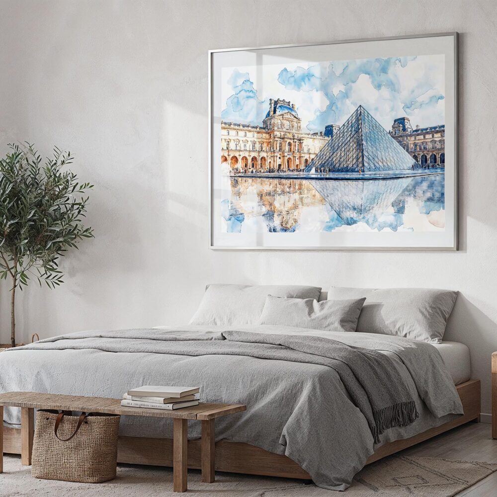 04 - 04 - Louvre Watercolor - Horizontal Art - Digital Download - Bedroom.jpg 04 - 04 - Louvre Watercolor - Horizontal Art - Digital Download - Bedroom.jpg