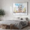 04 - 04 - Notre Dame Watercolor - Horizontal Art - Digital Download - Bedroom.jpg