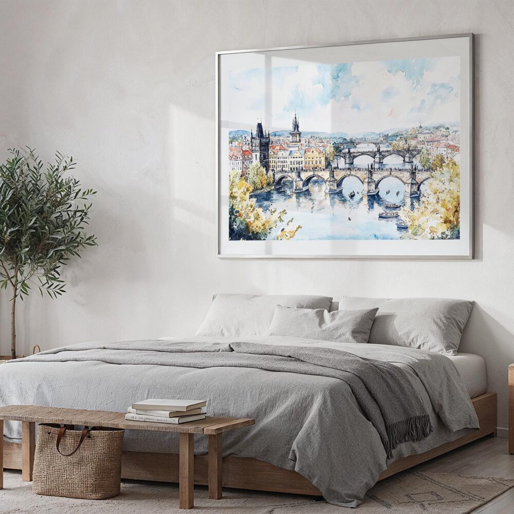 04 - 04 - Prague Skyline Watercolor - Horizontal Art - Digital Download - Bedroom.jpg 04 - 04 - Prague Skyline Watercolor - Horizontal Art - Digital Download - Bedroom.jpg