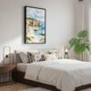 04 - Black Framed Algarve Beach Watercolor Canvas Print - Bedroom - Vertical.jpg