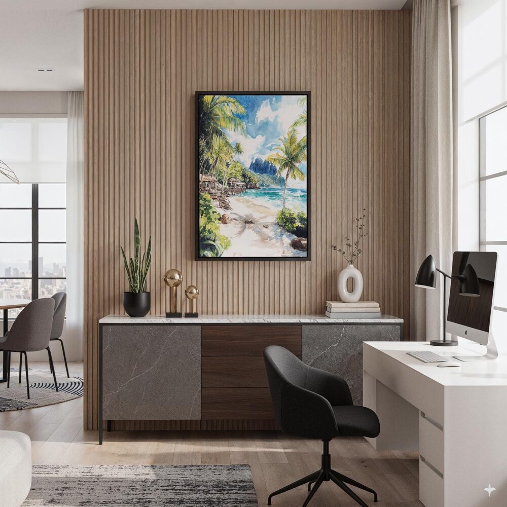 04 - Black Framed American Samoa National Park Watercolor Canvas Print - Home Office - Vertical.jpg 04 - Black Framed American Samoa National Park Watercolor Canvas Print - Home Office - Vertical.jpg