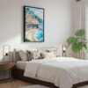 04 - Black Framed Atrani Italy Watercolor Canvas Print - Bedroom - Vertical.jpg