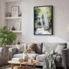 04 - Black Framed Cuyahoga Valley National Park Watercolor Canvas Print - Skandinavian Living Room - Vertical.jpg