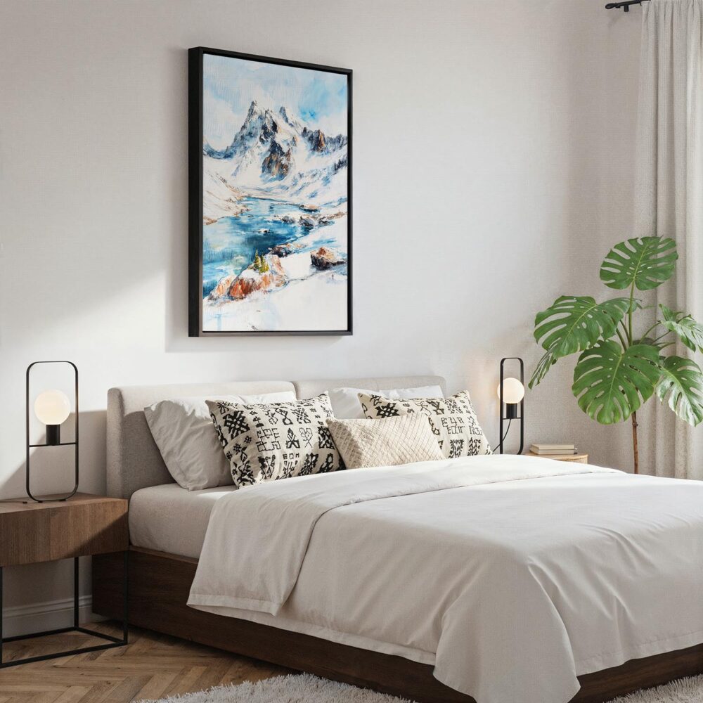 04 - Black Framed Gates of the Arctic National Park Watercolor Canvas Print - Bedroom - Vertical.jpg 04 - Black Framed Gates of the Arctic National Park Watercolor Canvas Print - Bedroom - Vertical.jpg