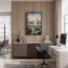 04 - Black Framed Houston Texas Watercolor Canvas Print - Home Office - Vertical.jpg