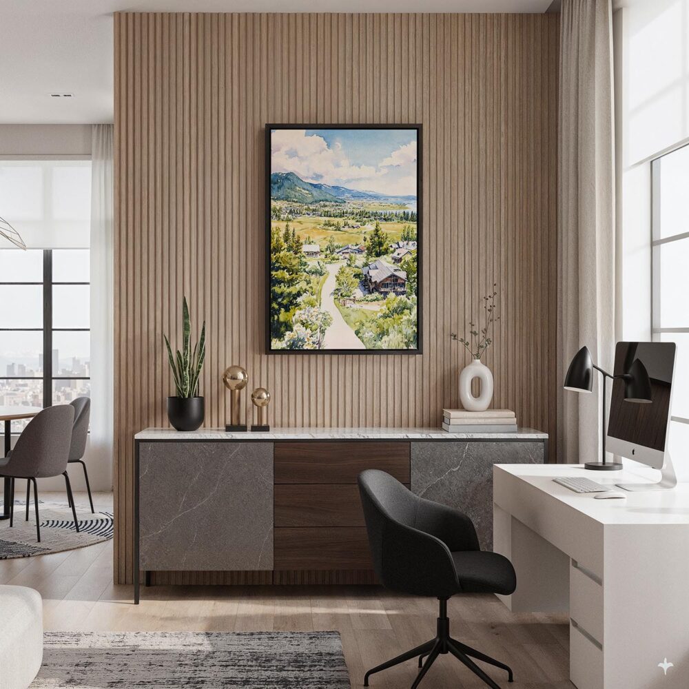 04 - Black Framed Jackson Hole Wyoming Watercolor Canvas Print - Home Office - Vertical.jpg 04 - Black Framed Jackson Hole Wyoming Watercolor Canvas Print - Home Office - Vertical.jpg