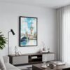 04 - Black Framed London Big Ben - Watercolor Canvas Print - Contemporary Living Room - Vertical.jpg