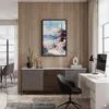 04 - Black Framed Mount Fuji and Pagoda Watercolor Canvas Print - Home Office - Vertical.jpg