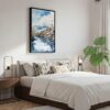 04 - Black Framed Mount Fuji from Oshino Watercolor Canvas Print - Bedroom - Vertical.jpg