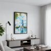04 - Black Framed Orlando Florida Watercolor Canvas Print - Contemporary Living Room - Vertical.jpg
