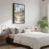 04 - Black Framed Pinnacles National Park California Watercolor Canvas Print - Bedroom - Vertical.jpg