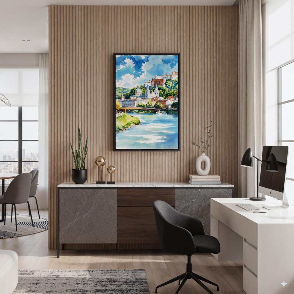 04 - Black Framed Salzburg Austria Watercolor Canvas Print - Home Office - Vertical.jpg 04 - Black Framed Salzburg Austria Watercolor Canvas Print - Home Office - Vertical.jpg