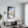 04 - Black Framed San Francisco - Painted Ladies - Watercolors Canvas Print - Contemporary Living Room - Vertical.jpg