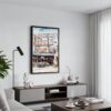 04 - Black Framed Seattle Pike Place Market Watercolor Canvas Print - Contemporary Living Room - Vertical.jpg