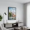 04 - Black Framed Strasbourg France Watercolor Canvas Print - Contemporary Living Room - Vertical.jpg