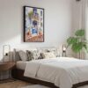04 - Black Framed Streets of Lisbon Portugal Watercolor Canvas Print - Bedroom - Vertical.jpg