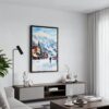 04 - Black Framed Telluride colorado Watercolor Canvas Print - Contemporary Living Room - Vertical.jpg