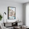 04 - Black Framed Venice Canal - Watercolor Canvas Print - Contemporary Living Room - Vertical.jpg