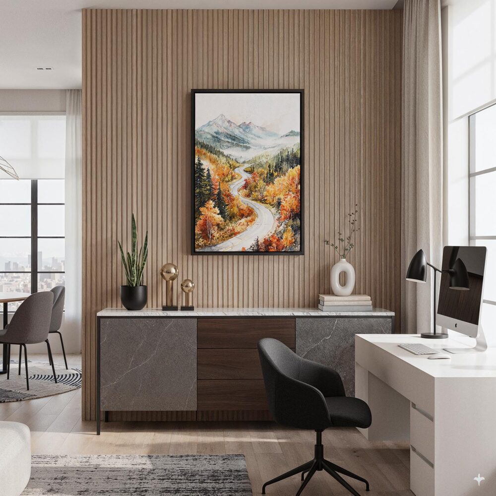 04 - Black Framed White Mountains New Hampshire Watercolor Canvas Print - Home Office - Vertical.jpg 04 - Black Framed White Mountains New Hampshire Watercolor Canvas Print - Home Office - Vertical.jpg