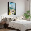 04 - Black Framed Zermatt Switzerland Watercolor Canvas Print - Bedroom - Vertical.jpg