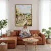 04 - Framed Cotswolds England Watercolor Canvas Print - Woman Knitting - Vertical.jpg