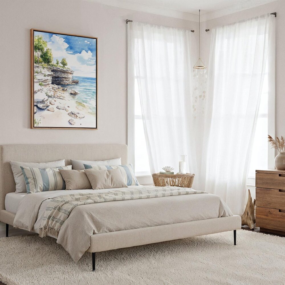 04 - Framed Door County Watercolor Canvas Print - Coastal Bedroom - Vertical.jpg 04 - Framed Door County Watercolor Canvas Print - Coastal Bedroom - Vertical.jpg