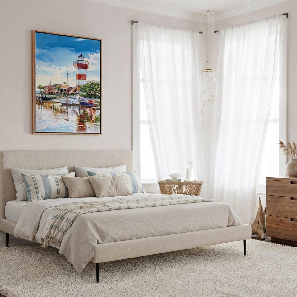 04 - Framed Hilton Head South Carolina Watercolor Canvas Print - Coastal Bedroom - Vertical.jpg 04 - Framed Hilton Head South Carolina Watercolor Canvas Print - Coastal Bedroom - Vertical.jpg