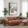 04 - Framed Lisbon 2- Watercolor Canvas Print - Woman Knitting on leather couch - Vertical.jpg