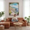 04 - Framed Naples Watercolor Canvas Print - Woman Knitting - Vertical.jpg
