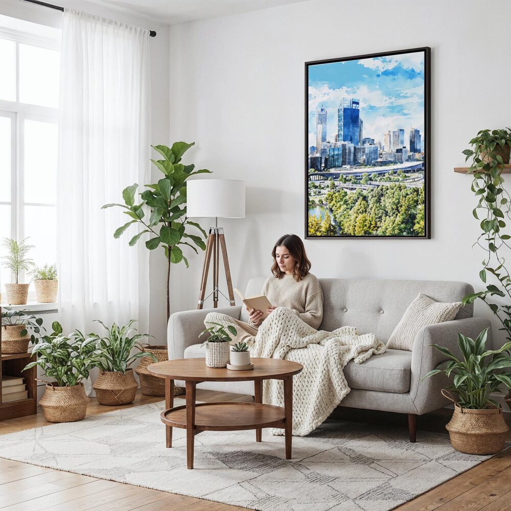 04 - Framed Perth Australia Watercolor Canvas Print - Woman reading on couch - Vertical.jpg 04 - Framed Perth Australia Watercolor Canvas Print - Woman reading on couch - Vertical.jpg