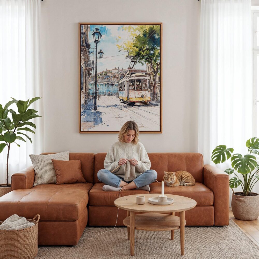 04 - Framed Porto 1 - Watercolor Canvas Print - Woman Knitting - Vertical.jpg 04 - Framed Porto 1 - Watercolor Canvas Print - Woman Knitting - Vertical.jpg