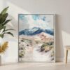 04 - Great Sand Dunes watercolor Canvas Print with White Floater Frame - Standing on Floor - Vertical.jpg