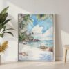 04 - Hawaii - Watercolor Canvas Print with White Floater Frame - Standing on Floor - Vertical.jpg