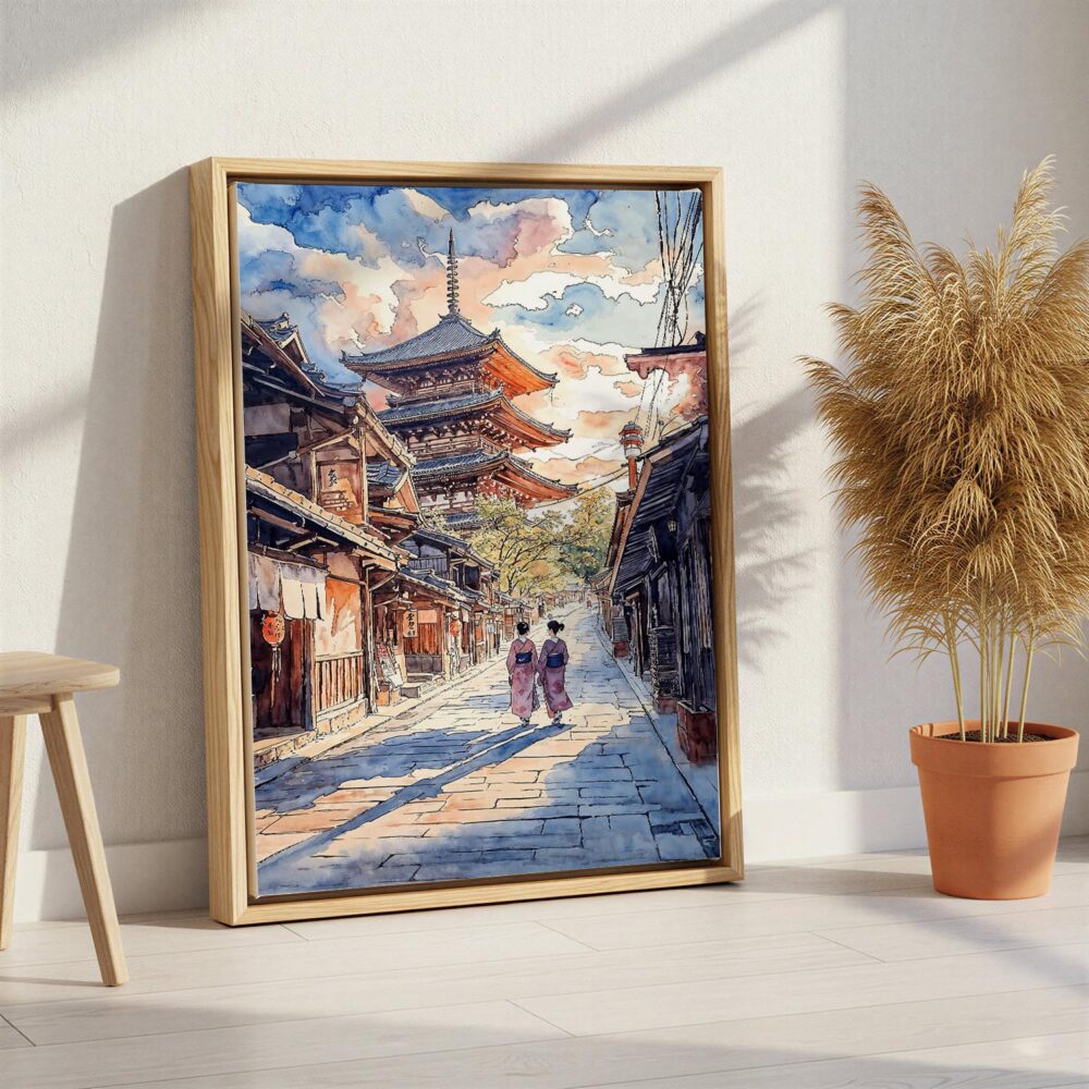 04 - Kyoto Hokan-ji Temple Canvas Print with Natural Floater Frame - Standing on Floor - Vertical.jpg 04 - Kyoto Hokan-ji Temple Canvas Print with Natural Floater Frame - Standing on Floor - Vertical.jpg