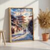 04 - Kyoto Hokan-ji Temple Canvas Print with Natural Floater Frame - Standing on Floor - Vertical.jpg