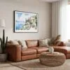 05 - 01 - Framed House by Lake Garda Watercolor - Horizontal Canvas Print - Boho Living Room.jpg
