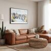 05 - 01 - Framed Prague Skyline Watercolor - Horizontal Canvas Print - Boho Living Room.jpg
