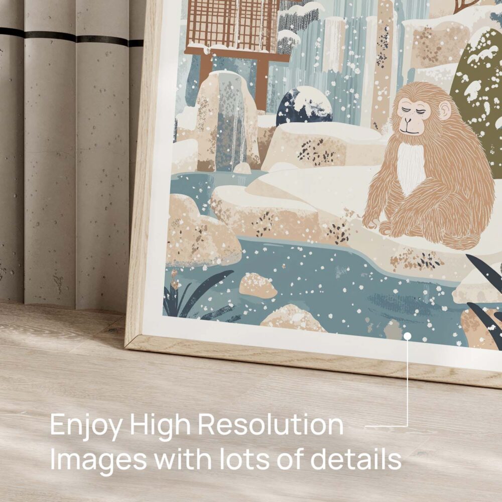 05 - 05 - Japanese Macaque in Outdoor Onsen Winter Landscape Illustration Art - Digital Download - Detail Zoom.jpg 05 - 05 - Japanese Macaque in Outdoor Onsen Winter Landscape Illustration Art - Digital Download - Detail Zoom.jpg
